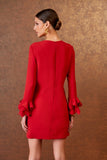 VESTIDO CURTO DETALHE PUNHO COLEÇÃO INVERNO 25