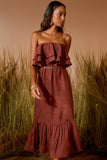 VESTIDO MIDI BABADOS COLEÇÃO VERÃO 26