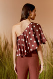 BLUSA UM OMBRO SO ESTAMPA POA COLEÇÃO VERÃO 26