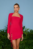 VESTIDO CURTO LETICIA AMARRAÇÃO FENDA COLEÇÃO VERÃO 26