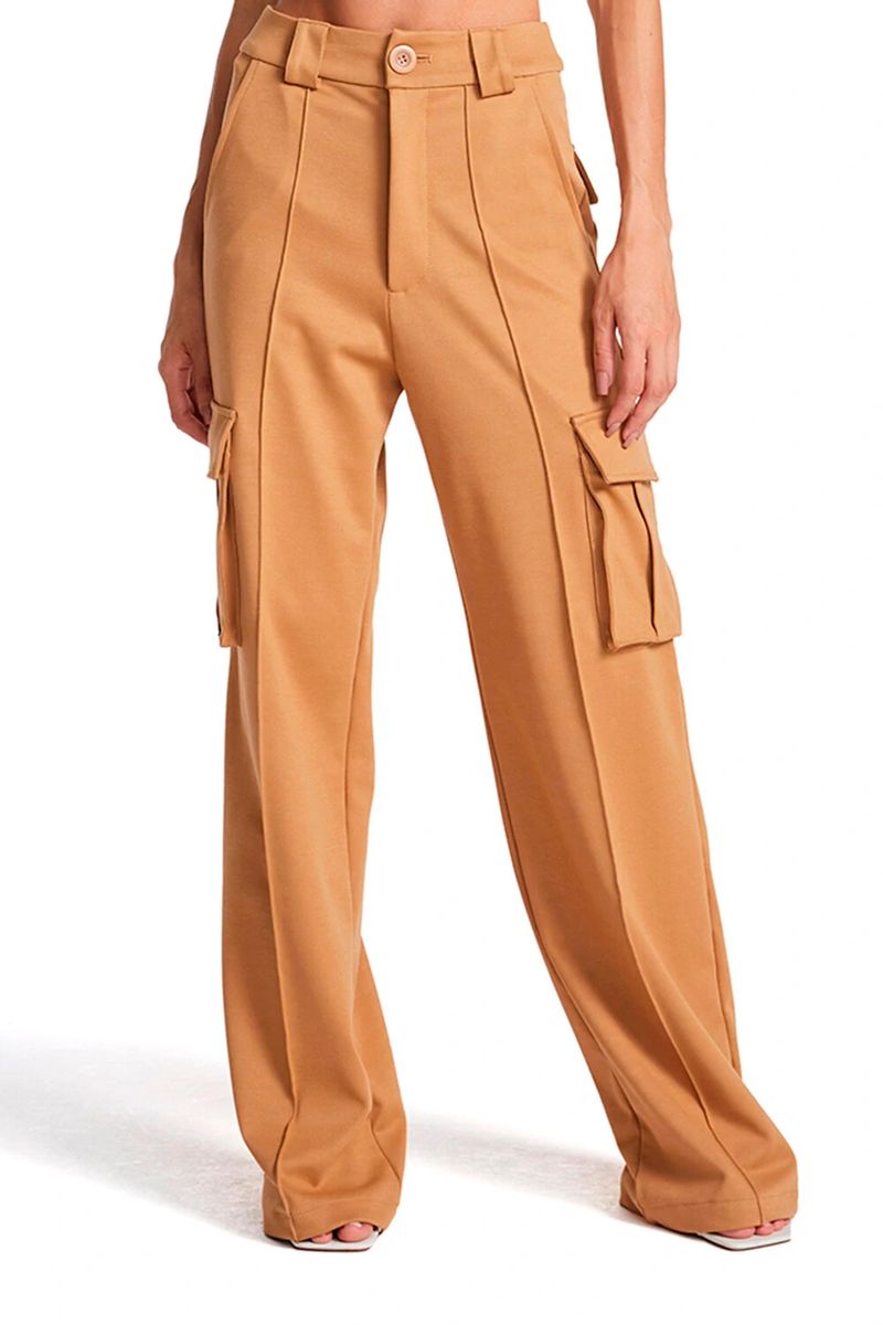CALÇA PANTALONA DE MALHA COM BOLSO E FRISOS COLEÇÃO VERÃO 24