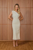 VESTIDO MIDI CHLOE UM OMBRO SÓ COLEÇÃO INVERNO 25