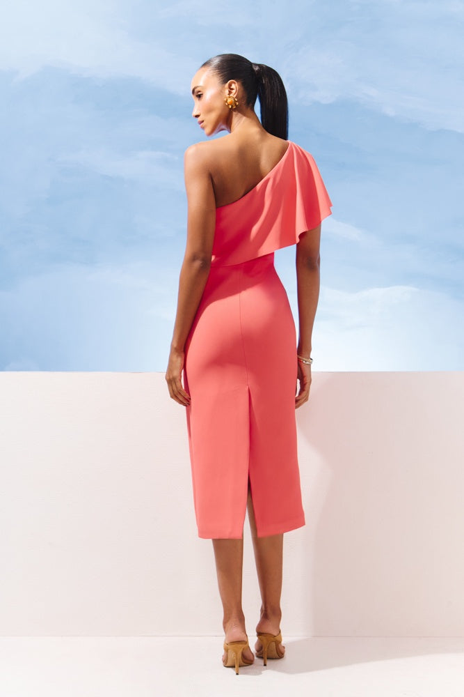 VESTIDO OMBRO SO BABADO DECOTE COLEÇÃO VERÃO 27