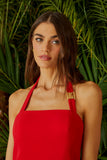 VESTIDO CURTO ALÇA DETALHE FIVELA COLEÇÃO VERÃO 24