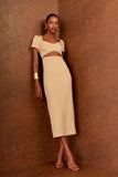 VESTIDO MIDI ABERTURA FRONTAL COLEÇÃO INVERNO 25