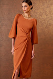 VESTIDO MIDI FRENTE TRANSPASSE COLEÇÃO INVERNO 25