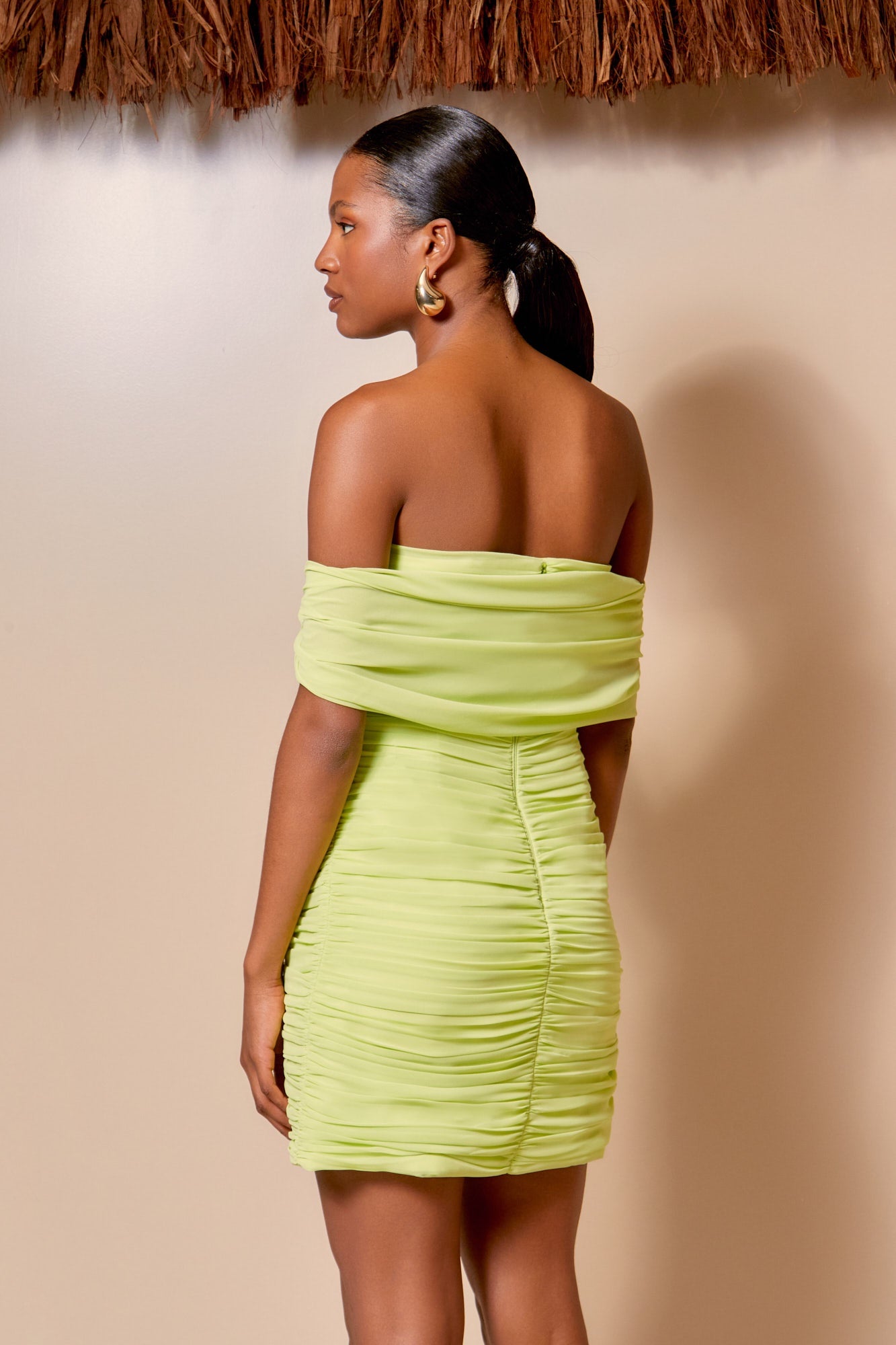 VESTIDO CURTO DETALHE DRAPE COLEÇAO ALTO VERÃO 25