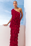 VESTIDO LONGO BABADO CAMADAS LAÇO COLEÇÃO VERÃO 27