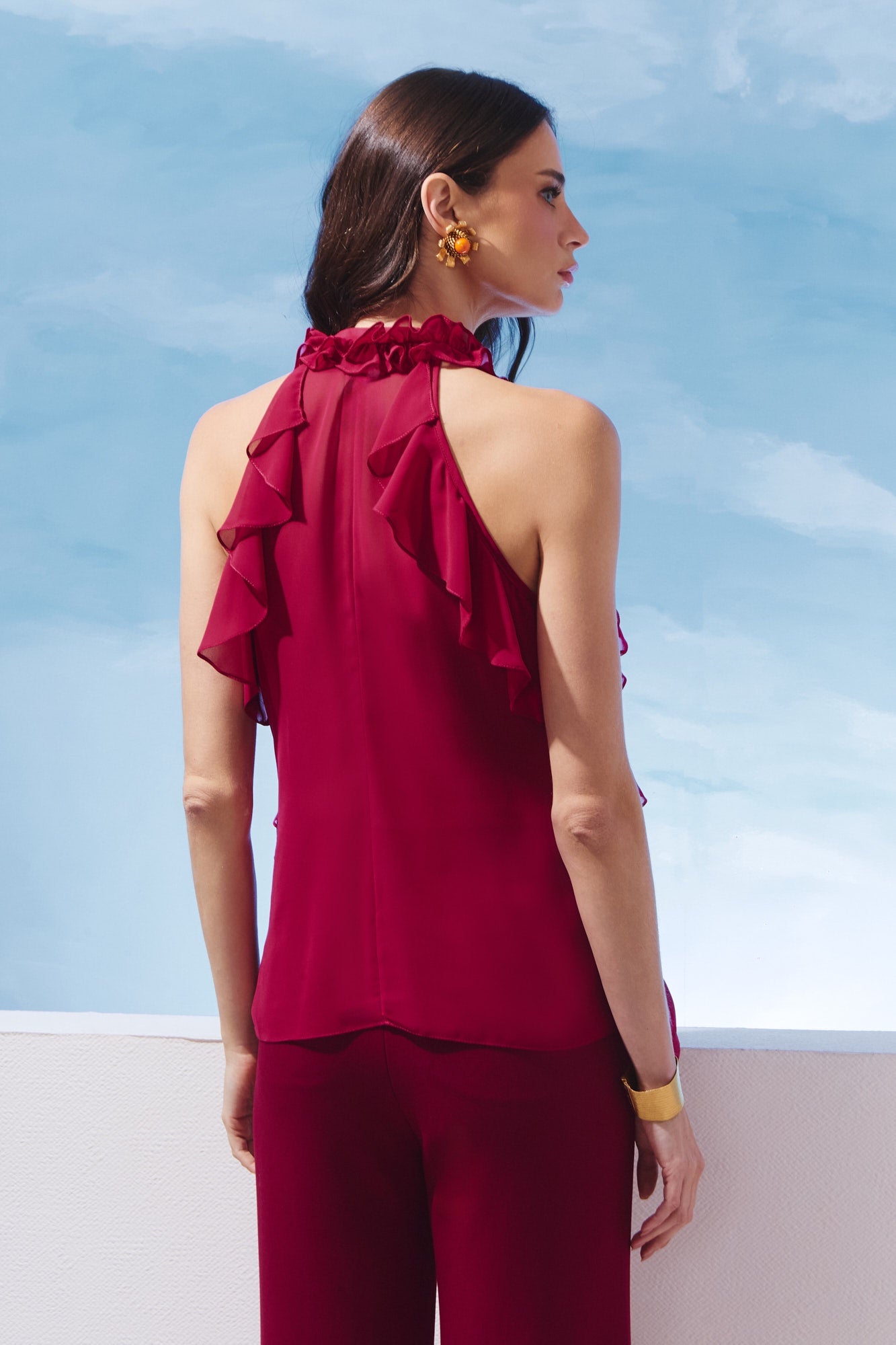 BLUSA DECOTE V BABADOS COLEÇÃO VERÃO 27