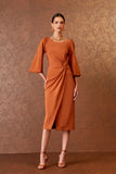 VESTIDO MIDI FRENTE TRANSPASSE COLEÇÃO INVERNO 25