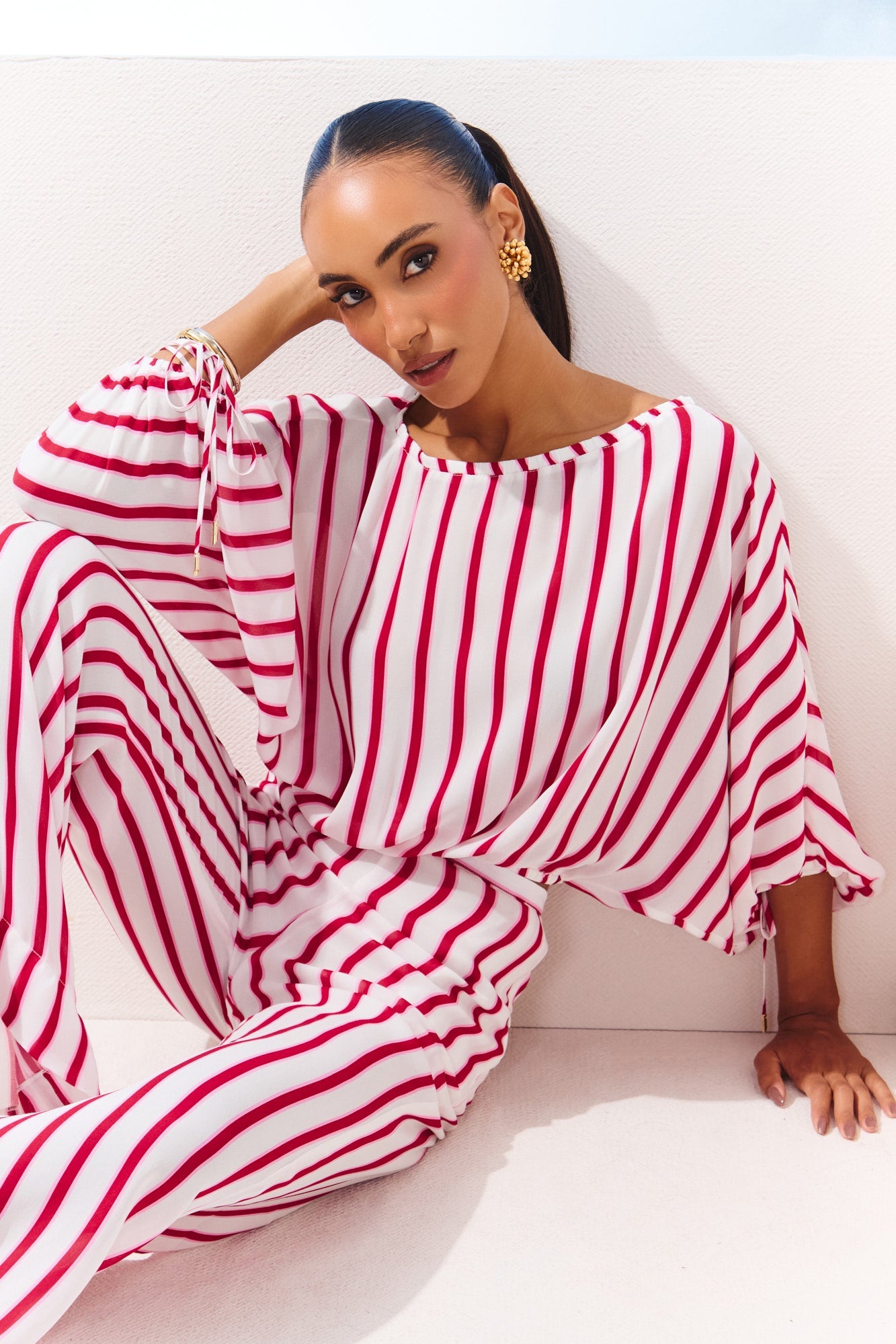 CONJUNTO DE BLUSA E CALÇA LISTRADO SIRENA COLEÇÃO VERÃO 27
