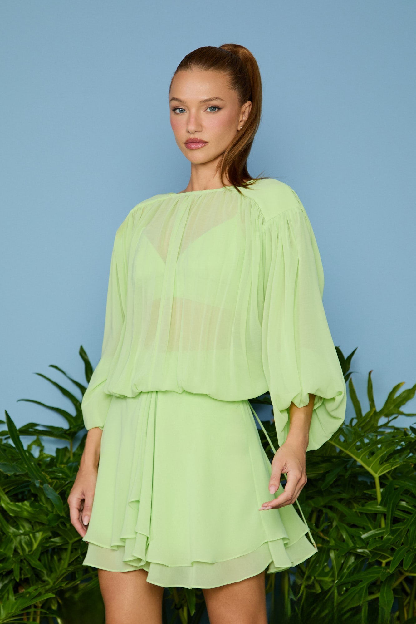 VESTIDO CURTO LAILA BLUSADO COLEÇÃO VERÃO 26