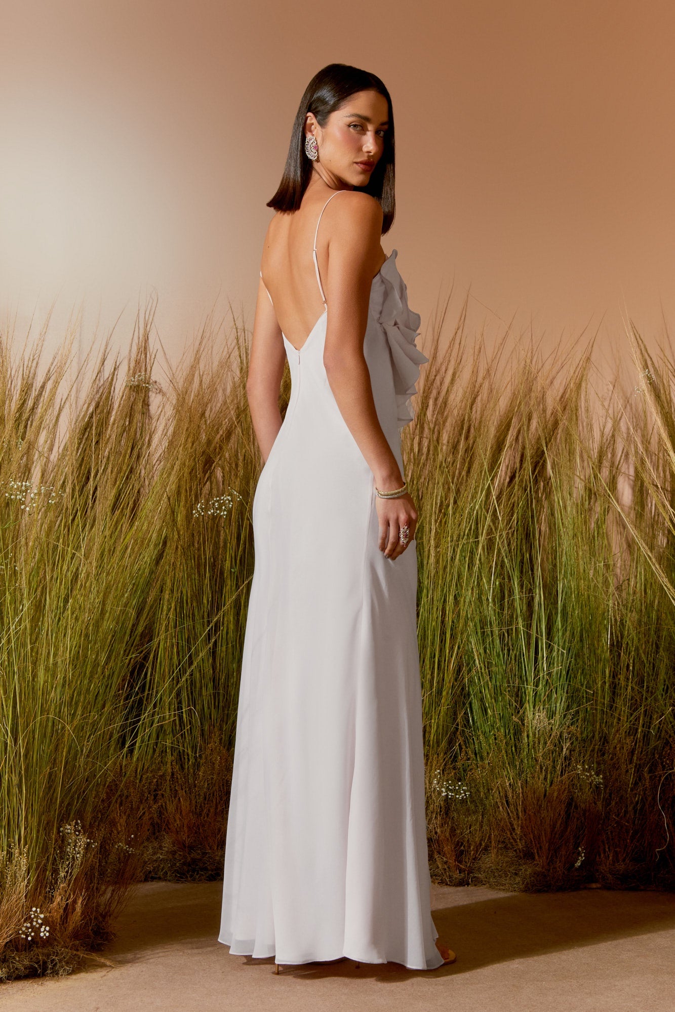 VESTIDO LONGO FLOR CAMADAS COLEÇÃO VERÃO 26