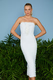VESTIDO MIDI MIRANDA DRAPEADO COLEÇÃO VERÃO 26