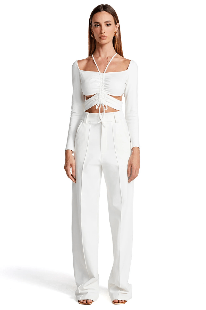 CALÇA PANTALONA COM FRISOS COLEÇÃO VERÃO 24