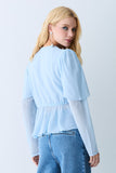BLUSA MANGA LONGA FRANZIDOS REGULAVEIS E AMARRACAO COLEÇÃO VERÃO 27