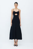VESTIDO MIDI COM ABERTURA NO CORPO E SAIA AMPLA COLEÇÃO VERÃO 26