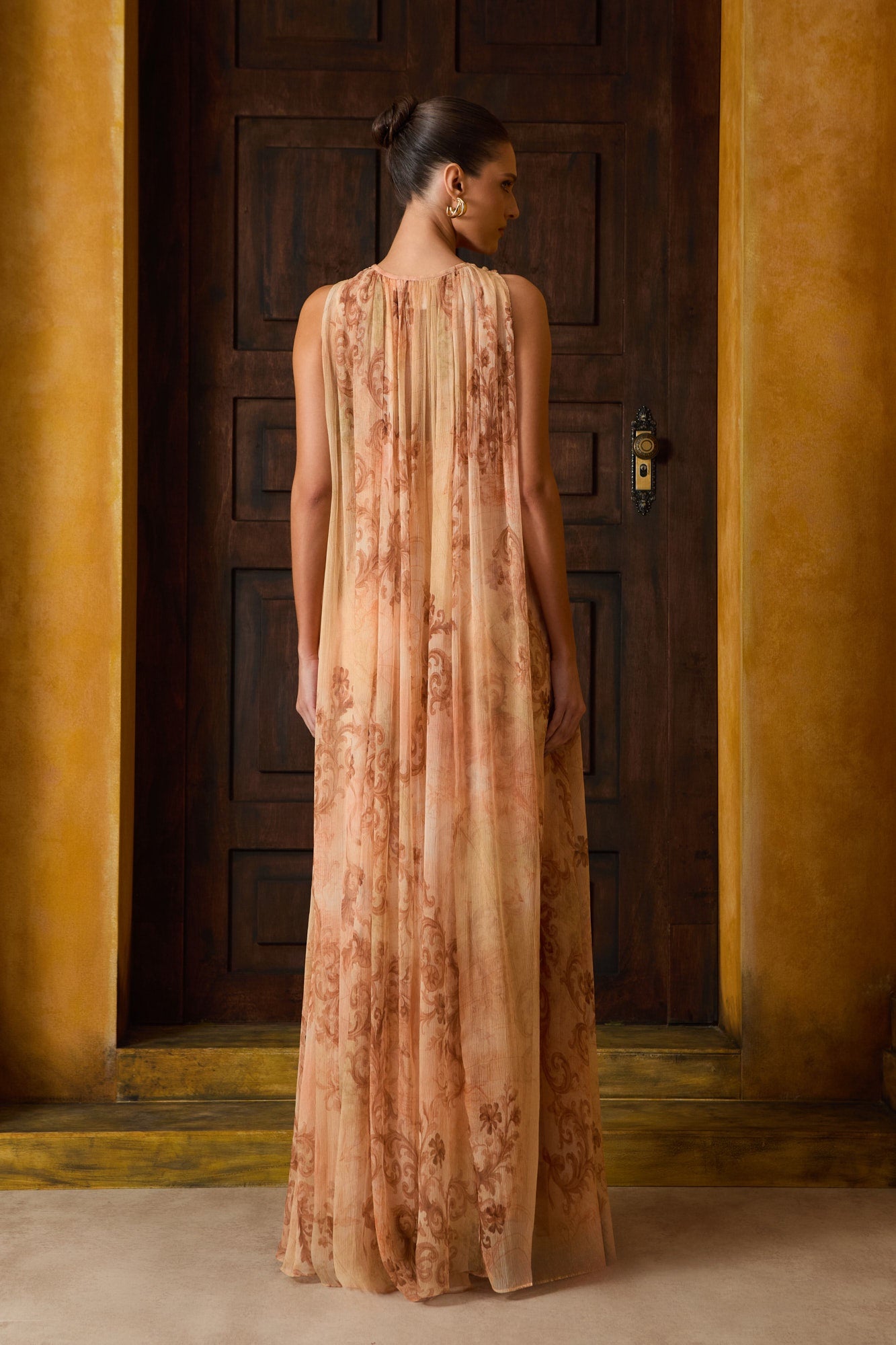 VESTIDO LONGO SEDA ESTAMPA CARTE COLEÇÃO INVERNO 26