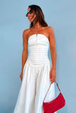 VESTIDO MIDI TOMARA QUE CAIA ZIPER DE METAL FRONTAL COLEÇÃO VERÃO 27