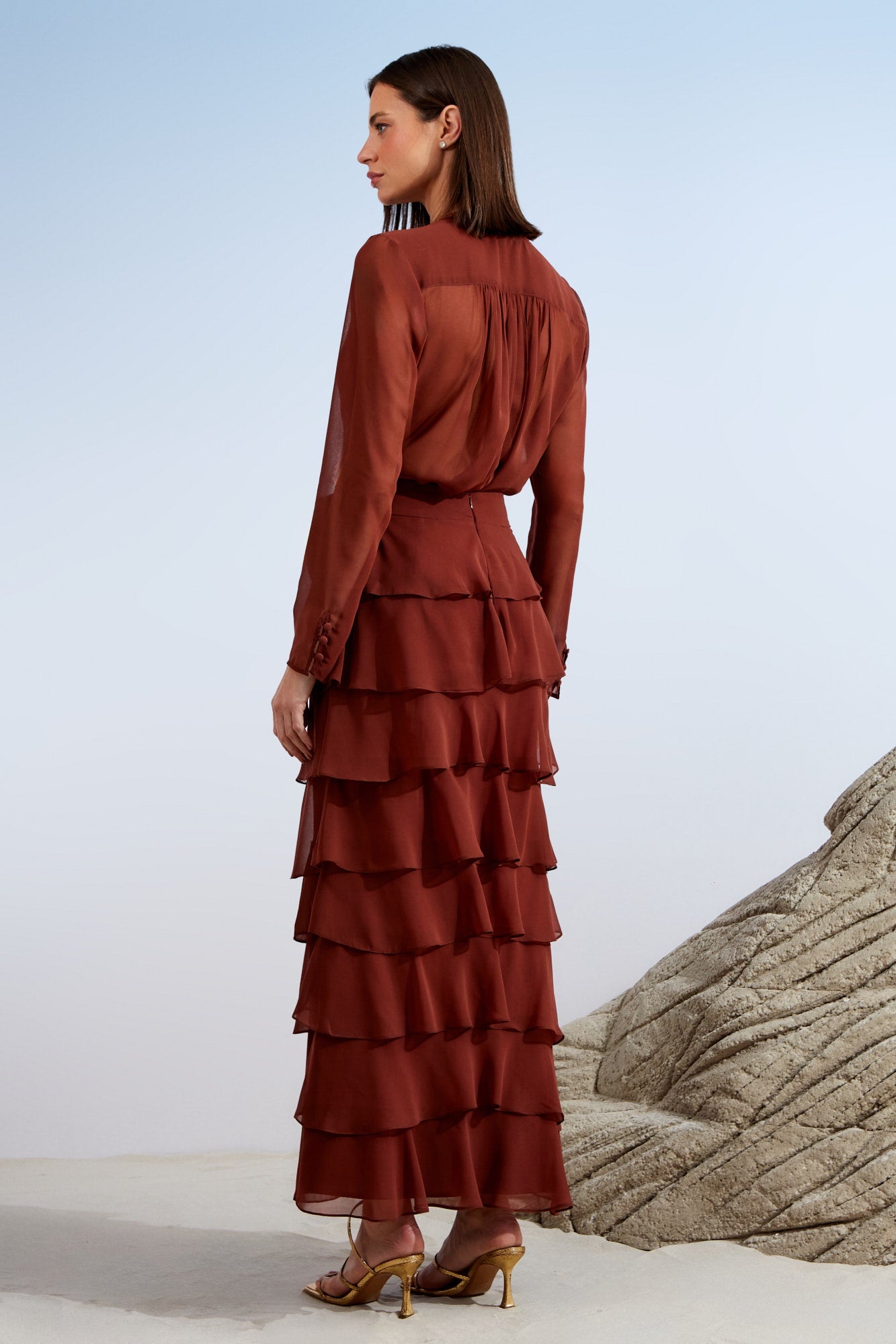 SAIA LONGA CAMADAS FLOR COLEÇÃO ALTO VERÃO 26