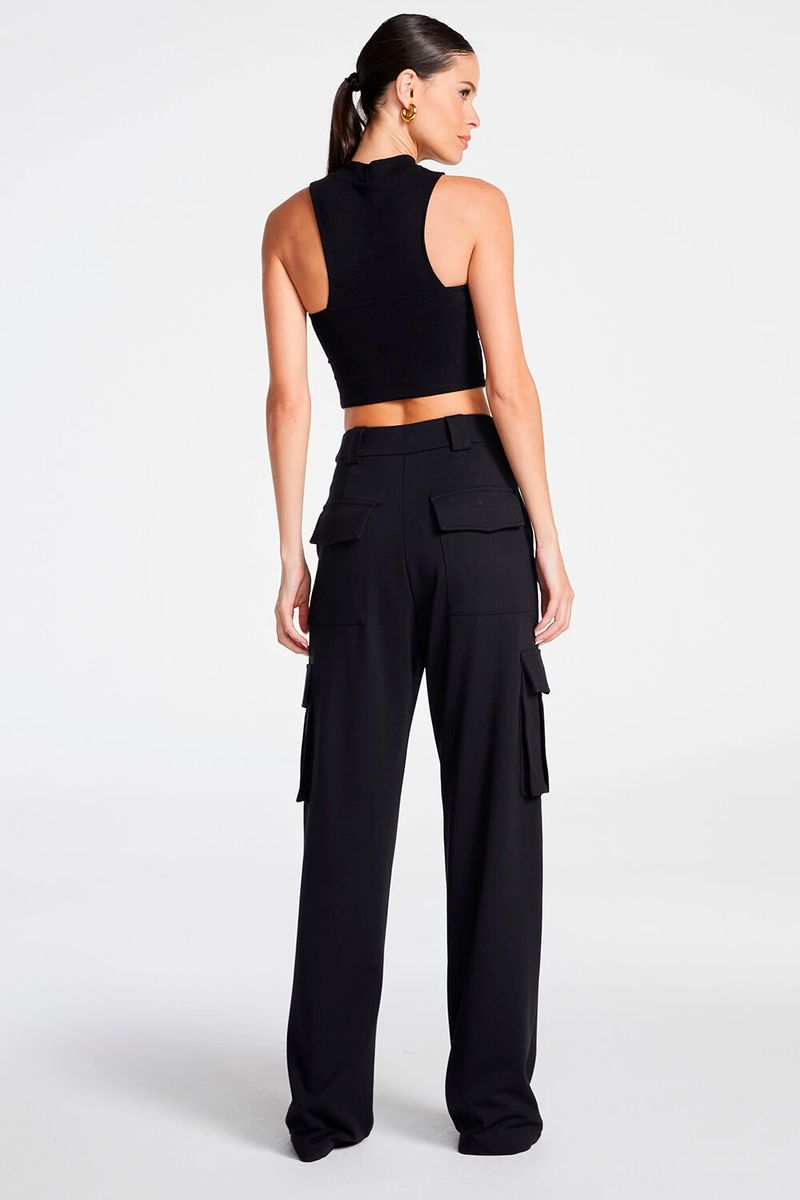 CALÇA PANTALONA DE MALHA COM BOLSO E FRISOS COLEÇÃO VERÃO 24