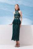 VESTIDO MIDI RENDA COM BASQUE COLEÇÃO VERÃO 27