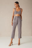 CONJUNTO DE TOP PREGAS BOJO E CALÇA ALFAIATARIA BOLSOS COLEÇÃO INVERNO 22