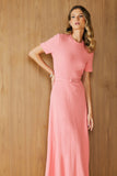 VESTIDO MIDI CANELADO MANGA FRANZIDA COLEÇÃO VERÃO 23
