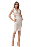 VESTIDO MIDI BORDADO COM DECOTE NA LATERAL