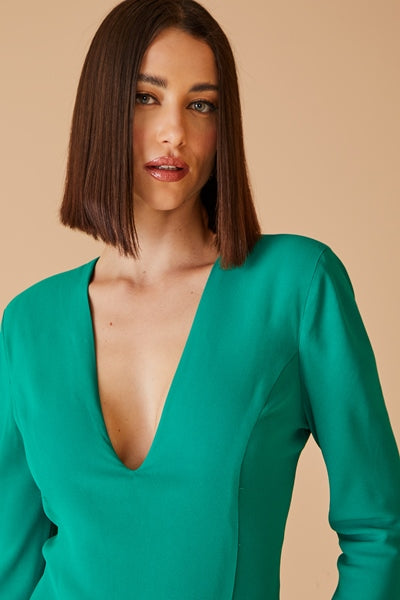 VESTIDO LONGO DECOTE EM V COLEÇÃO INVERNO 23