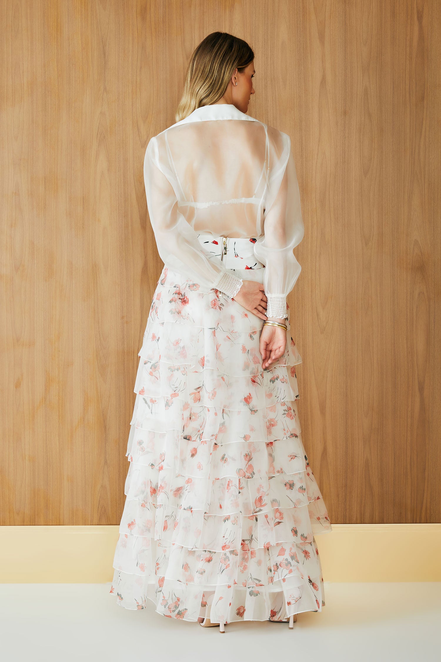 SAIA LONGA BABADOS ORGANZA COLEÇÃO VERÃO 23
