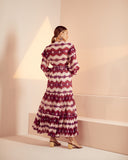 CONJUNTO DE BLUSA BABADO E SAIA BARRA PLISSADA COLEÇÃO INVERNO 21