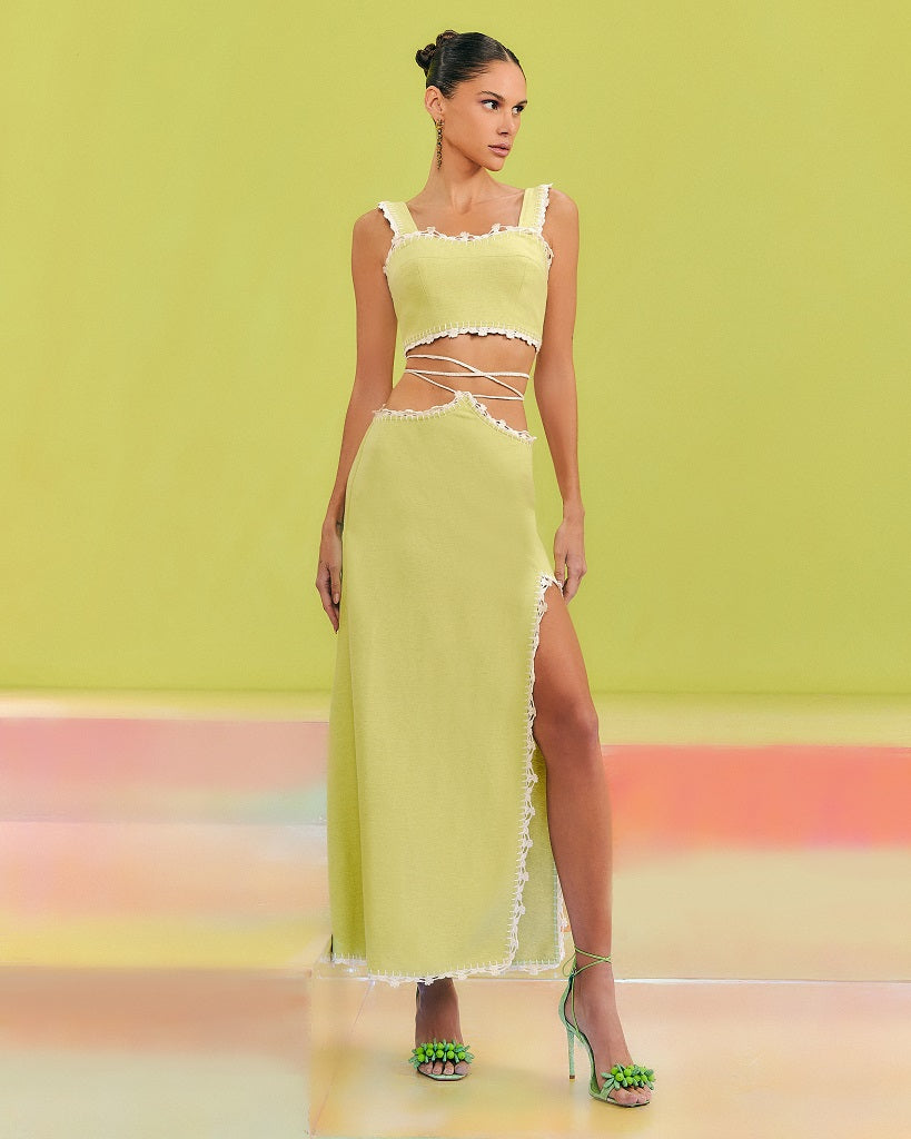 CONJUNTO LINHO BORDA CROCHET COLEÇÃO VERÃO 23