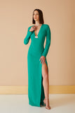 VESTIDO LONGO DECOTE EM V COLEÇÃO INVERNO 23